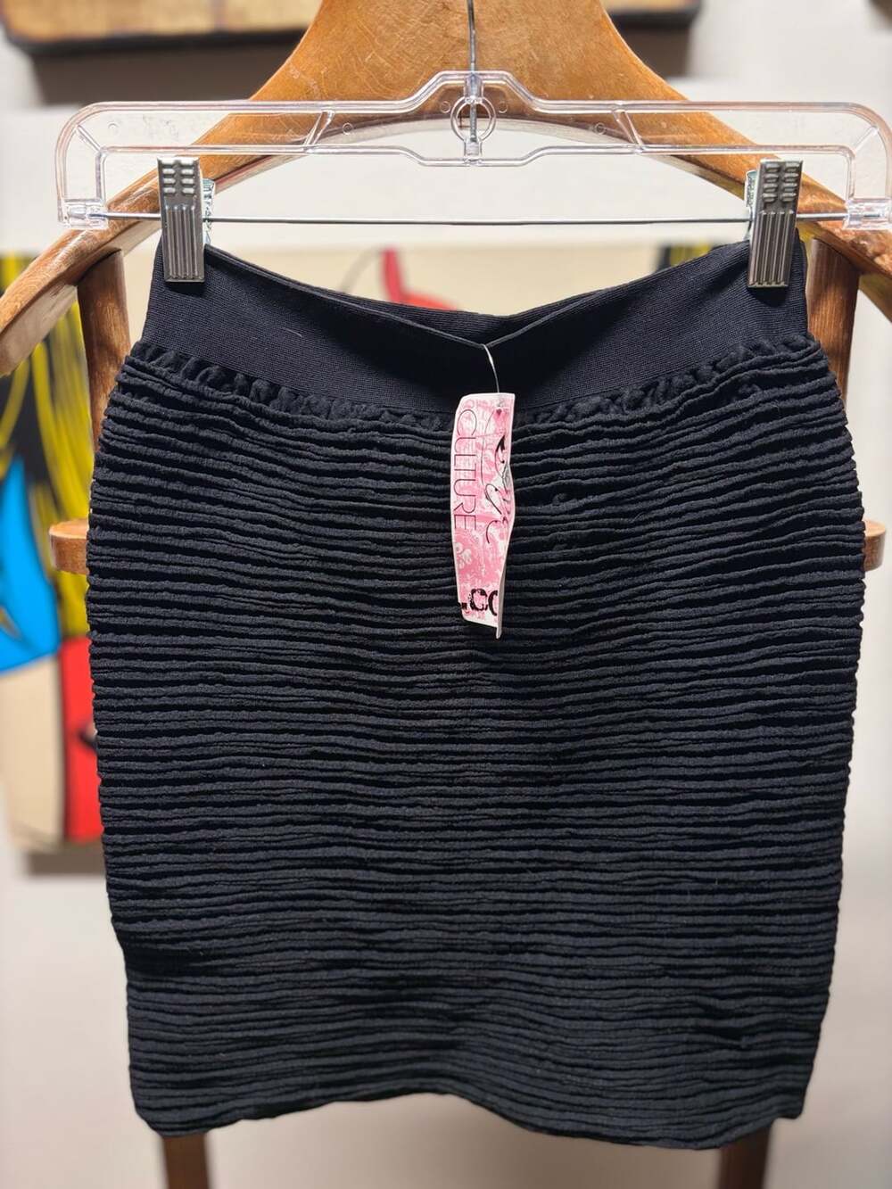 Loveculture Skirt Mini Black Size Medium Ruched NWT